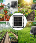 50Ft Solar Automatic Drip Irrigation Kit With USB Charging on balcony, garden, greenhouse, and lawn settings