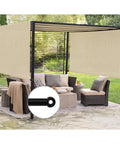 12 By 12 Pergola Cover With Grommets And Weighted Rods HDPE UV Blocking Shade Cloth For Gazebo Backyard Deck Or Porch
