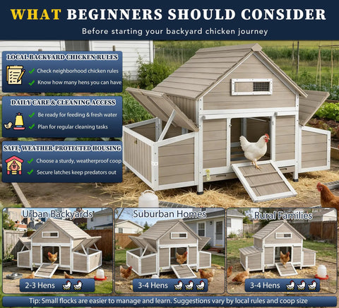 Outdoor Chicken Coop For 2 To 4 Chickens In The Backyard Weatherproof Wooden Hen House With Raised Floor Easy Clean Removable Tray