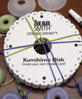 Round Kumihimo Disk For Braiding Jewelry Making, 6 Inch Diameter, 0.75 Inch Thick Double Dense Foam, shown with cords.