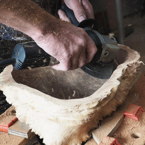 TurboPlane Carbide Woodworking Blade for angle grinders shaping wood in workshop