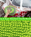 Green microfiber mitt from 14 Piece Car Wash Kit With 62 Inch Long Reach Brush Microfiber Scratch Free Wash Mitts And Mop Kit
