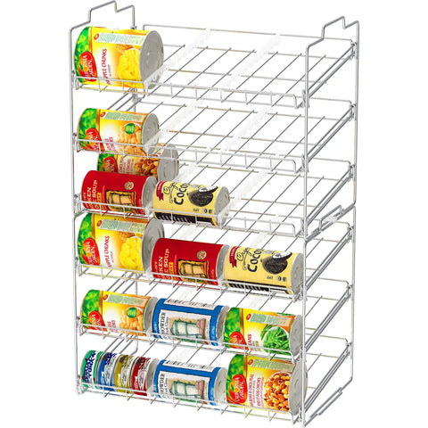 Absolute Kitchen Vibe Upgrade Slick Stackable Can Rack Organizer Holds Up To Thirty Six Cans Smooth Chrome Finish Saves Serious Cabinet Space And Keeps Your Pantry Stash Flawless And Easy To Grab Any Day Now