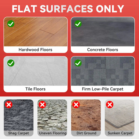 Image showing compatible and incompatible surfaces for Heavy Duty Industrial Furniture Movers With Wheels And Dolly Lifter Sliders.