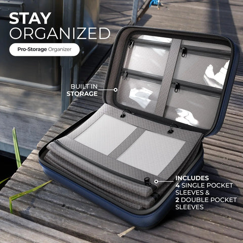 Deluxe Bait Binder For Soft Plastics And Rigs Water Resistant Tackle Storage System With Zippered Sleeves Opened View
