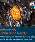 4 Pack 2 Inch Round LED Side Marker Light Kit With Amber And Red Lights, 12V, DOT Approved, Reflector Lens, IP67 Waterproof