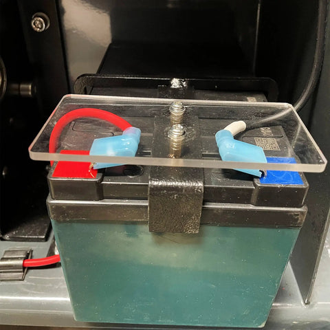 Heavy Duty Electric Work Positioner Truck With 330 Lbs Capacity And 59 Inch Lift Height battery connections with wires attached
