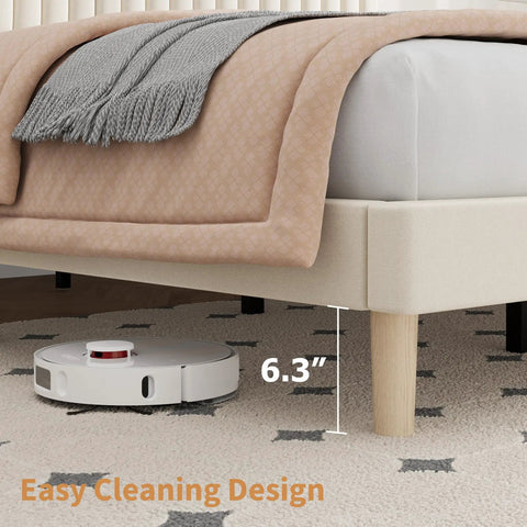 Level Up Your Sleep Setup With This Dope Queen Platform Bed Frame Wrapped In Plush Velvet Upholstery Featuring A Three Level Adjustable Tufted Headboard For Chill Nights with robot vacuum and easy-clean design.