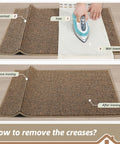 How to remove creases from Tough As Nails Dirt Trapper Door Mat For Entryway Non Slip Washable Rug using an iron and wet towel.