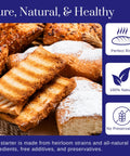 San Francisco Sourdough Starter Culture Kit For Bread Pizza Pancakes And More, 100 Plus Year Old Dehydrated Heirloom Style Starter with baked goods