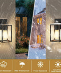 Dusk To Dawn Outdoor Porch Light With Built In Two GFCI Outlets No Fuss Waterproof Wall Mount Aluminum Anti Rust Exterior Fixture