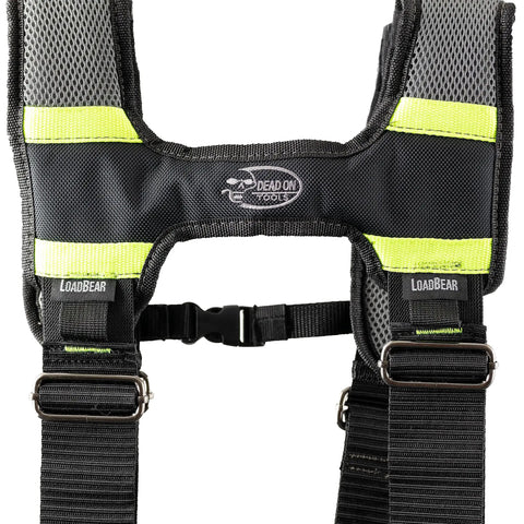 1680 Denier Poly Framer's Tool Belt With Suspenders Built Tough Ballistic Ripstop Fabric close-up detail of back strap