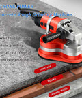 Concrete Grinder Set, Heavy-Duty Electric Angle Grinder for Floor Sanding, close-up of machine on rough concrete surface.