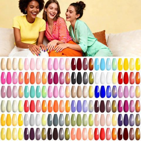 All In One Gel Nail Kit With UV Lamp And Drill Starter Kit 36 Colors Gel Polish Set women applying gel polish from kit