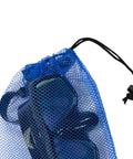 Blue Open Weave Mesh Bag For Dive Gear And More, 8 By 10 Inches, holding dive mask, quick dry storage