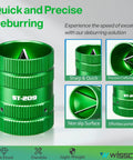 WISSCOOL pipe reamer tool, green metal deburring tool for copper and PVC tubing, 1/4 to 1-5/8 in