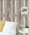 Room with Peel And Stick Dope Faux Wood Wallpaper Roll 17.3 Inch By 200 Inch Self Adhesive Removable Wood Grain Vinyl