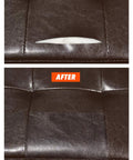 Leather Repair Tape Black 3x72 Inch Realistic Faux Leather Patches on Brown Couch Before and After Repair
