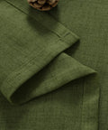 Dark Green Faux Linen Curtains For Kitchen Window Light Filtering Textured Drapes With Rod Pocket And Back Tab close-up texture