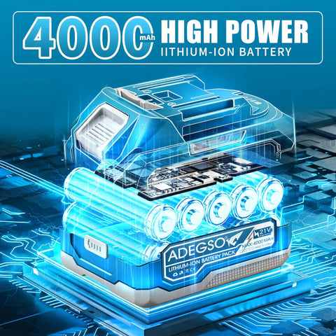 4000mAh lithium-ion battery pack for Cordless Brushless Angle Grinder Kit 21V 12000 RPM With 4.5 To 5 Inch Grinding Discs