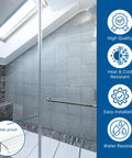 Bulletproof Leak Blocker For Frameless Shower Door Side Seal Strip With H Jamb Vinyl Insert 95 Inch Long Ultra Clear Pvc, waterproof installation.