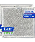 Microwave Grease Filter Replacement 6.81 By 6.34 Inches for Over The Range Vents, aluminum 2-pack with brand packaging.