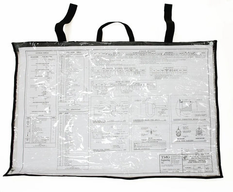 Built Different Tough Blueprint Cover Protector And Plan Sleeve For 36X48 Arch Drawings Posters Maps With Clear Window And Heavy Duty Nylon on display.