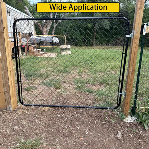Heavy Duty Gate Hinges 2-Pack Wall Mount 1-3/8 Inch For Chain Link Fence And Wood Gates installed on a farm gate