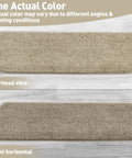 Tape Free Non Slip Bullnose Carpet Stair Treads Set For Indoors Cream Gray 9.5 By 30 Inches 7 Pieces front and overhead view