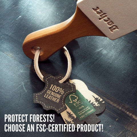 Pro Grade Leather Knife Strop With Double Sided Stropping Leather And Polishing Compound Handmade In Poland, FSC certified handle