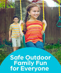 Child playing on Heavy Duty Swing Seat Replacement Kit With Chains For Outdoor Swing Sets Backyard Playground Accessories