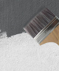 6 Inch Wide Soft Bristle Paint Brush For Decks And Masonry Flat Stain Brush With Wooden Handle applying stain on surface