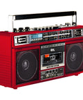Dope Red Boombox With Bluetooth MP3 Converter From Radio To Cassette featuring dual 3 inch speakers and cassette display