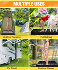 Upgraded Portable Shower Pan 41 By 41 By 5 Inch Rugged Non Slip Base in multiple outdoor settings: camping, RV, shower, pet use