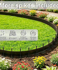 3 Inch Garden Edging Border Kit With 50 Feet Of Plastic Edging And 75 Spikes For Easy Landscape Trimming Durable Flexible Lawn Border