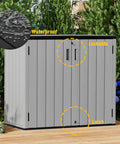 Large Outdoor Storage Box Resin Sheds With Lockable Waterproof Cabinet, HDPE panels, in garden setting, 37 cu ft capacity