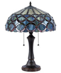 Prisma Tiffany Style Two Light Table Lamp With Shade In Dark Antique Bronze Finish 60 Watt Max E26 Bulbs Not Included