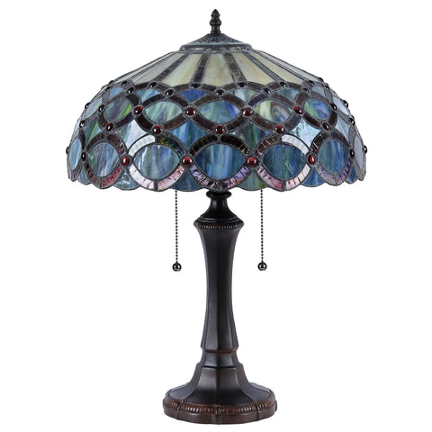 Prisma Tiffany Style Two Light Table Lamp With Shade In Dark Antique Bronze Finish 60 Watt Max E26 Bulbs Not Included