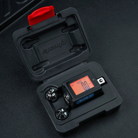 One Half Inch Digital Torque Adapter With Beep Alert Garage Ready, 29.5 To 147.6 Ft Lb Range in carrying case