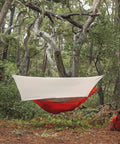 Mantis Ultralight Hammock With Mosquito Net And Storage Bag For All Seasons, Featherlight Levitas 20D Nylon Ripstop Fabric, Ember Orange, in forest