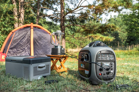 Gas Powered 2300 Watt Quiet Inverter Generator For Home Backup With USB Outlet And Parallel Capability Long Run Time in outdoor setup