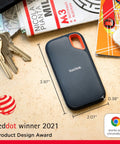 1TB Portable NVMe SSD With USB C, USB 3.2 Gen 2, Blazing 1050MB/s Read, 1000MB/s Write, IP65 Rugged Dust And Water Resistant Exterior