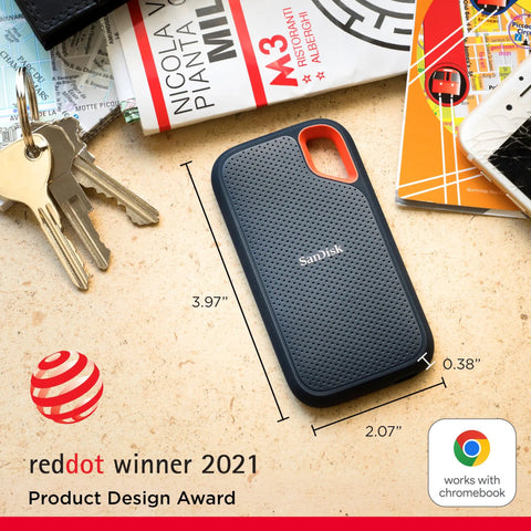 1TB Portable NVMe SSD With USB C, USB 3.2 Gen 2, Blazing 1050MB/s Read, 1000MB/s Write, IP65 Rugged Dust And Water Resistant Exterior