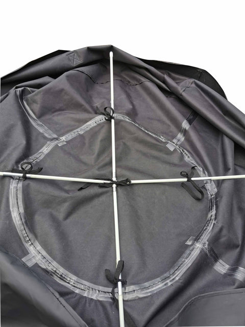 Heavy Duty Fire Pit Surround Cover Weatherproof Shield for 42.5 Inch Diameter and 20.8 Inch Height with aluminum stays visible