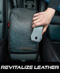 Leather Cleaning Brush With Horsehair Bristles For Car Interior And Home Use, Gently Scrubs Leather Seats Dash And Upholstery, Ergonomic 6.5 Inch Handheld Tool Gray cleaning a car leather seat