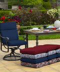 Comfy Outdoor Chair Cushion Set 21 By 20 Inch Seat With 21 By 24 Inch Back Cushion Rainproof And Fade Resistant Eco Friendly PFAS Free C0 Treated 100 Percent Polyester Fits Most Standard Outdoor Dining Chairs Sapphire Blue Leala on outdoor swivel chair by dining table.