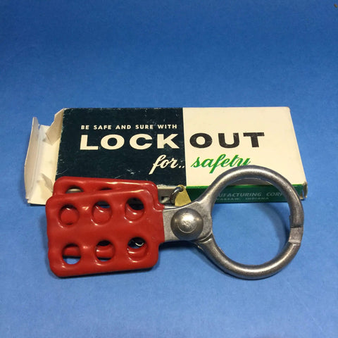 Shop Ready One Inch Aluminum Lockout Hasp With Tight Red Vinyl Coating For Dead Sure Lockout Tagout Control And Smooth Lever Coverage Built Tough For Daily Job Site Duty And Quick Padlock Setup