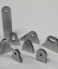 Garage Tested Weld On Threaded Mounting Tabs featuring 3/8-16 threads cut from solid quarter inch mild steel, various shapes.