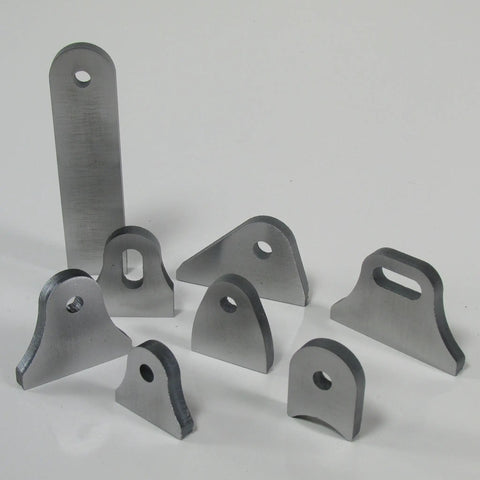 Garage Tested Weld On Threaded Mounting Tabs featuring 3/8-16 threads cut from solid quarter inch mild steel, various shapes.