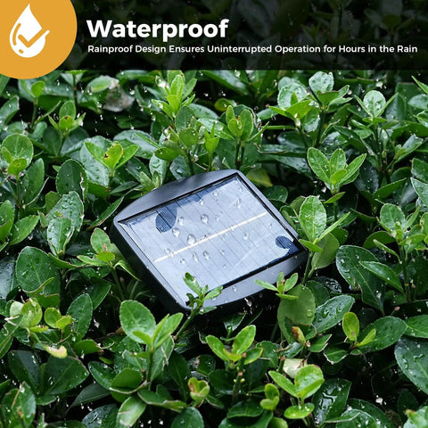 1.2W Solar Panel for Patio Umbrella With 4-Pin Connector Waterproof Replacement Charging Kit resting on wet foliage